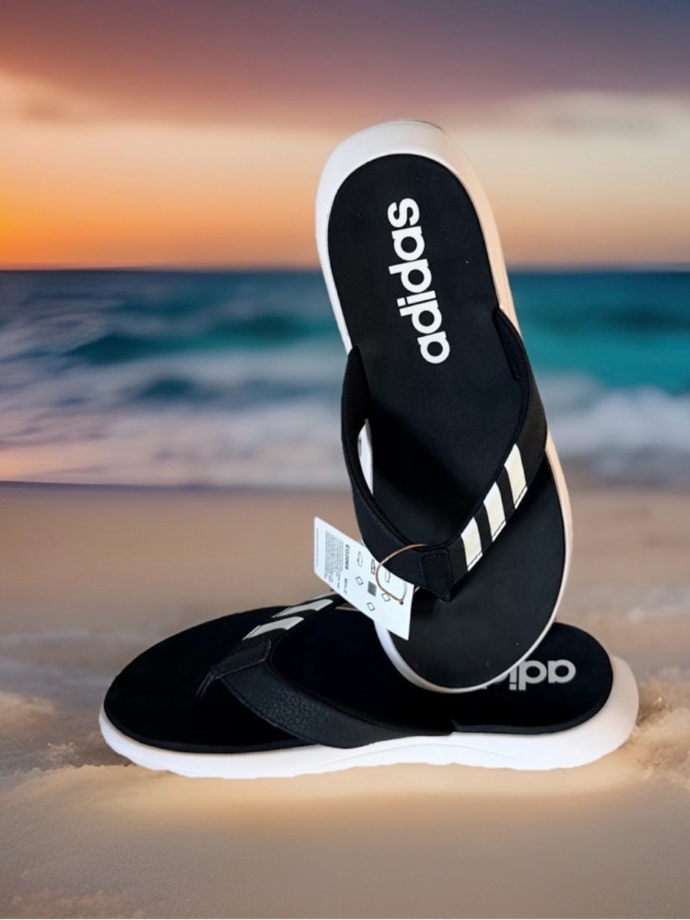 Adidas Essentials Men's Comfort Flip-Flops. Core Black/Cloud White. New with tag